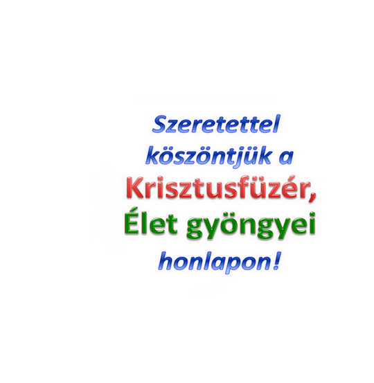 Szeretettel köszöntjük a Krisztusfüzér, Élet gyöngyei honlapon!